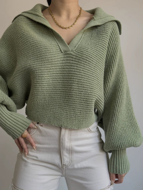 'Fable' Winged Sleeve Sweater - Celes Fashion